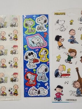 NWT Peanuts Charlie Brown & Snoopy Scrapbooking Stickers Lot
